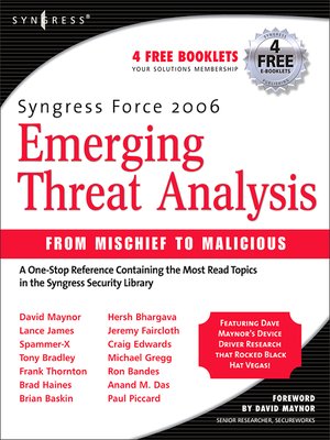 cover image of Syngress Force Emerging Threat Analysis